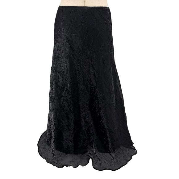 Vintage 90s Women's Black Sheer Overlay Pimkie Vampire Gothic Maxi Skirt Sz M - Picture 3 of 7
